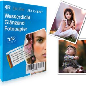 100 Sheets Photo Paper 10 x 15 Glossy Inkjet Printer 200 g/m² Photo Paper Photo Cards Instant Dry Waterproof High Gloss Bright White