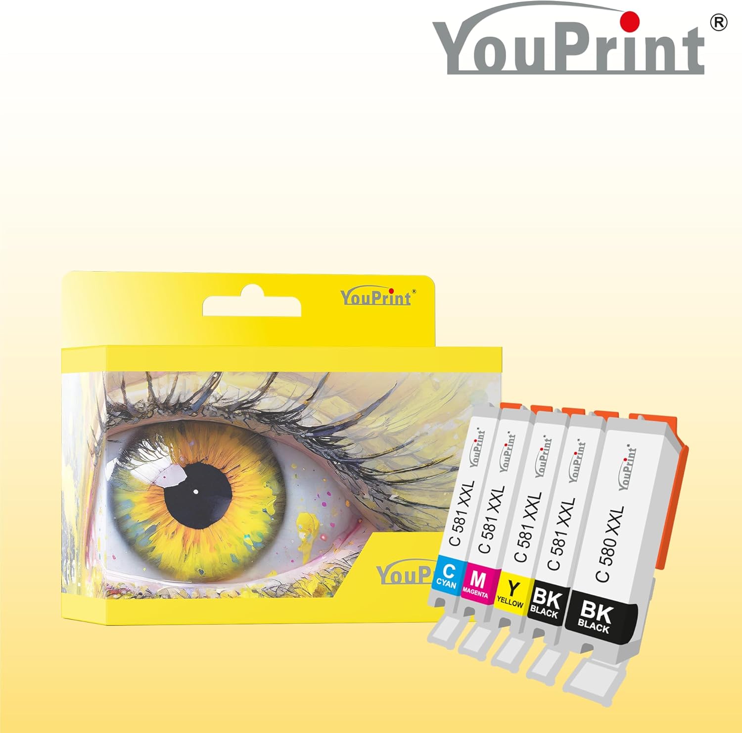 YouPrint Bundle TS9550a Inkjet Printer Multifunctional Printer (A3 Printer, Scanner, Copier) with 5 Compatible youprint Printer Cartridges for Canon 580 581 + USB Cable – Bild 3