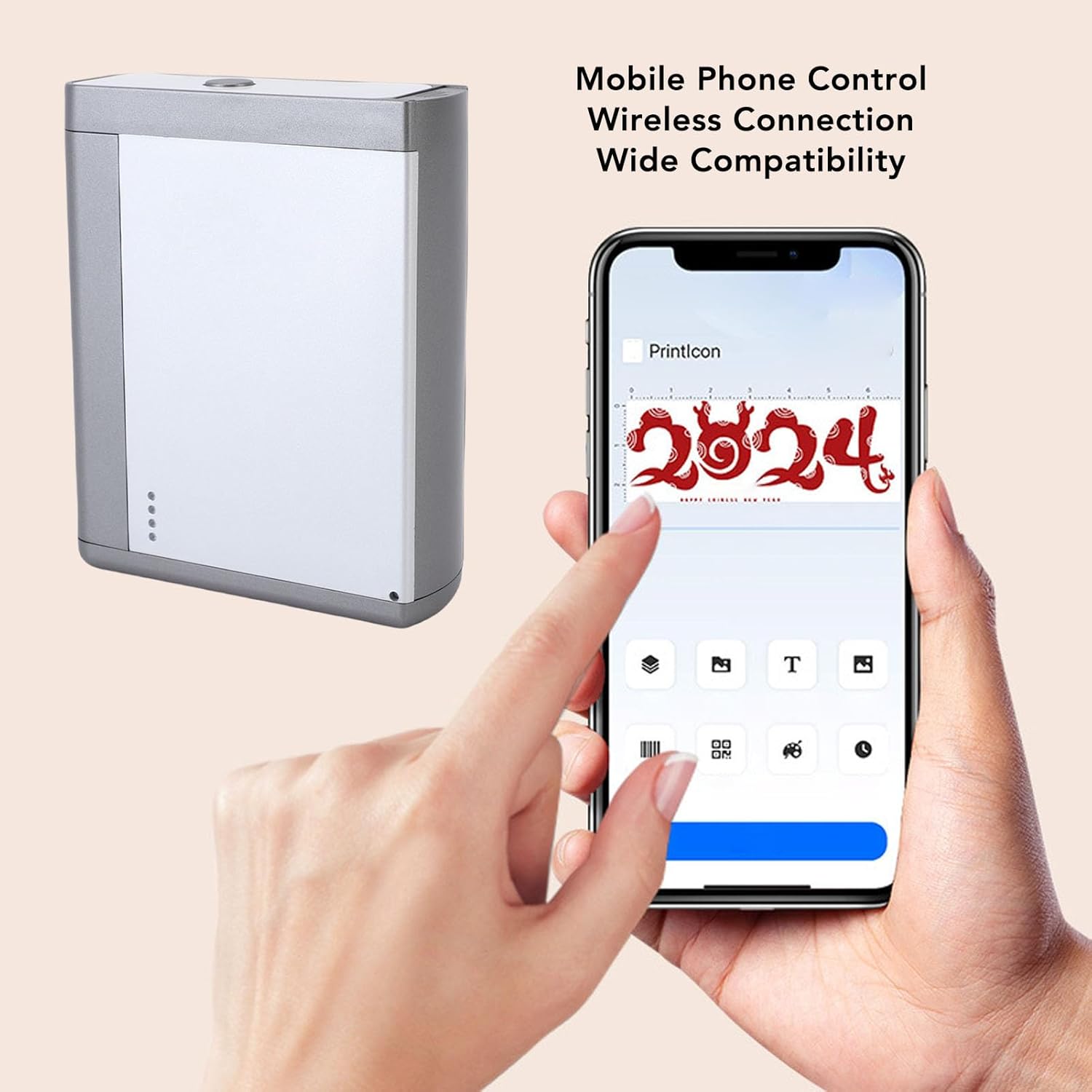 Fafeicy Intelligent Portable Inkjet Printer, Connection for Phone with Quick Drying Waterproof Ink, Supports iOS and Multiple Printing Materials – Bild 6