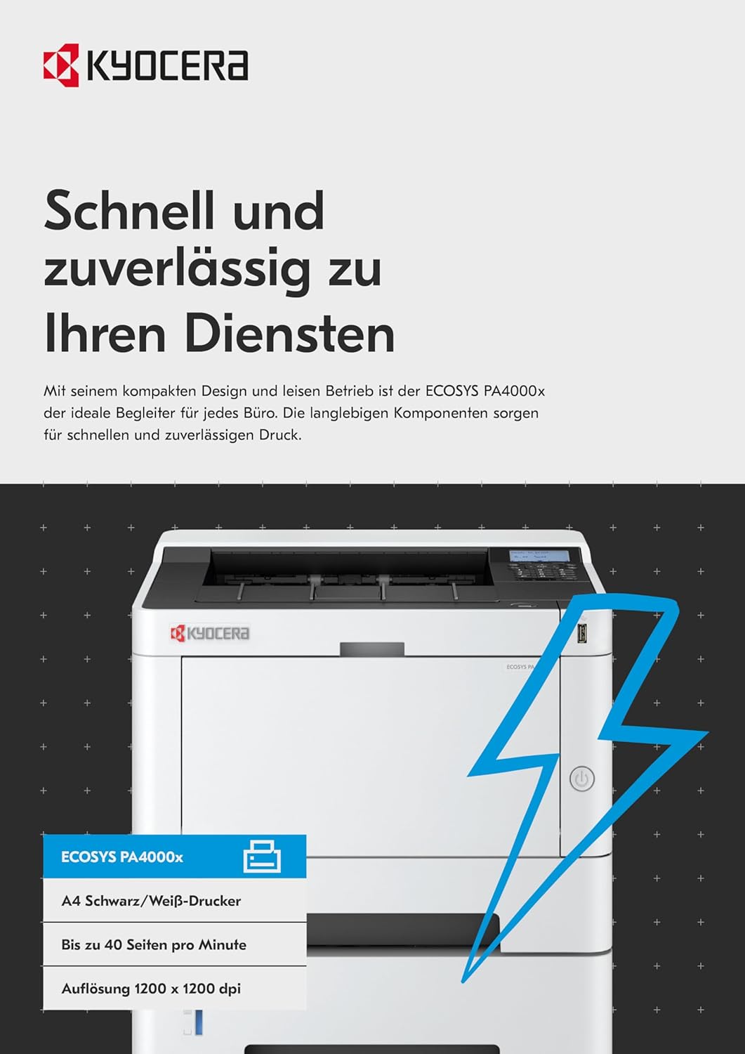 Kyocera Ecosys PA4000x Laser Printer Black White Laser Printer with Duplex Printer Small 40 ppm Laser Printer Includes Mobile Print Function – Bild 10