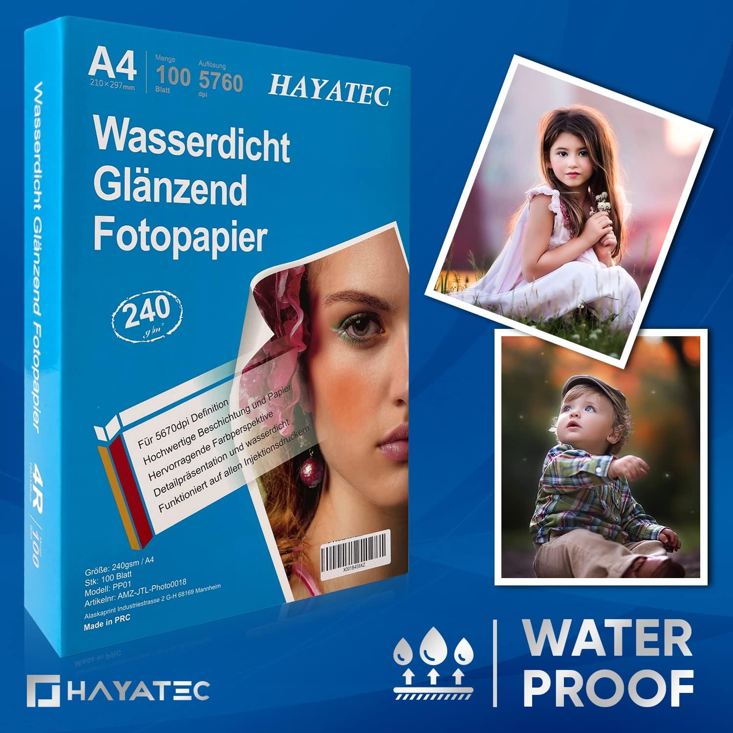 Photo paper, 10 x 15 glossy inkjet printer, photo cards instant dry, waterproof, bright white., 100 sheets – Bild 6