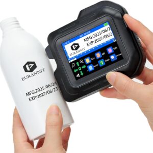 Portable Mini Inkjet Printer E98 – Large 2.8″ Touch Screen and Fully Enclosed Design, 12.7mm Nozzle with Removable Guide Wheel for Text, QR and Barcodes