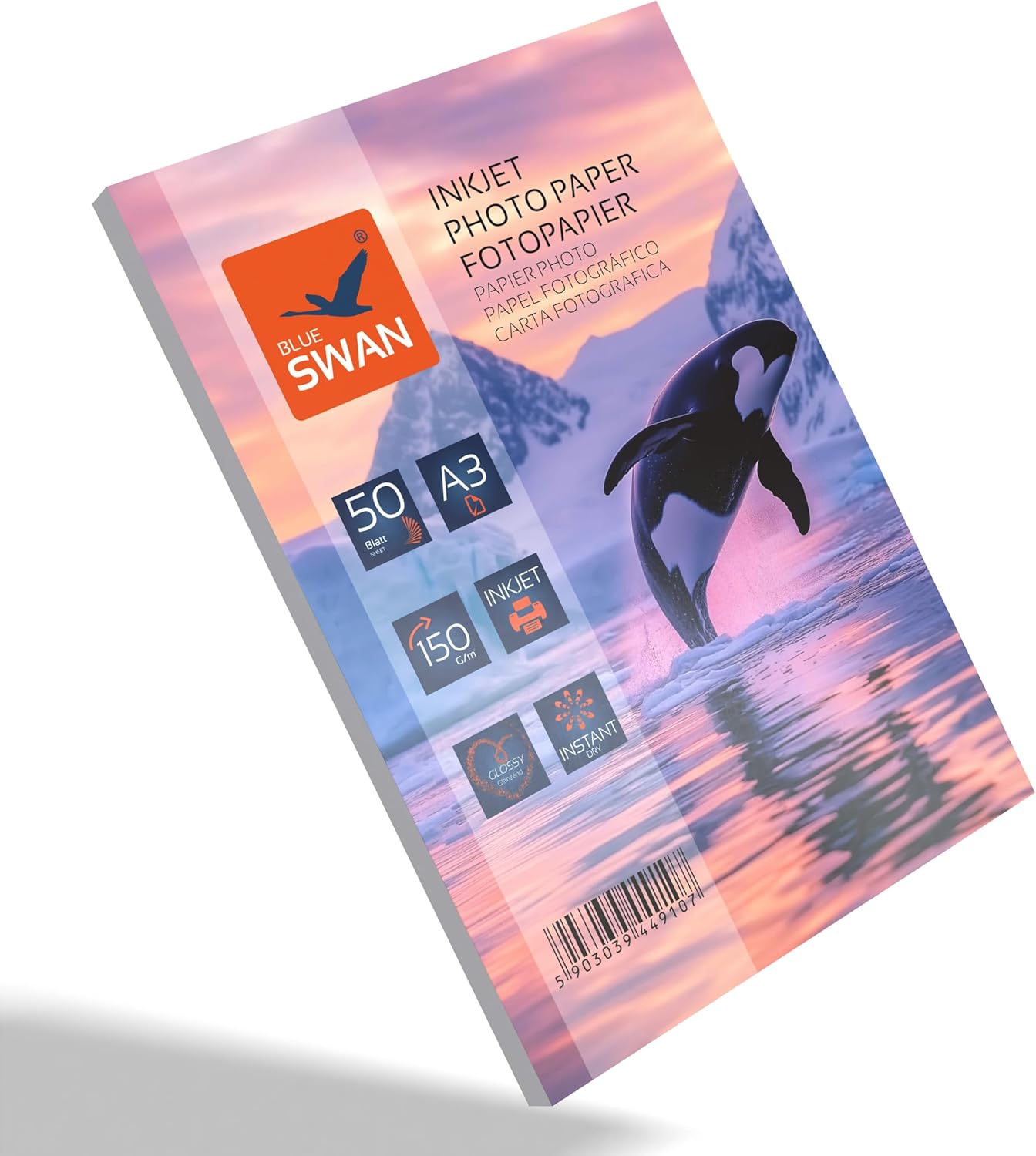 BLUE SWAN A3 Photo Paper 150gsm 50 Sheets - High Gloss Splash-Resistant Single Sided Coating Fast Drying Brilliant Colours for Canon HP Epson Brother Inkjet Printers – Bild 5