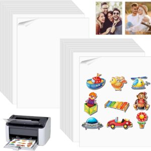 50 Sheets Waterproof Printable Vinyl Sticker Paper White A4 Sticker Printing Paper Self-Adhesive Vinyl Film Sticker Paper for Printing for Inkjet Printers 21 x 30 cm