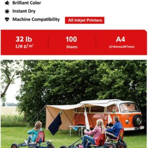 Koala Inkjet Photo Paper Double Sided Glossy A4 120gsm 100 Sheets Suitable for Printing Photos, Certificates, Brochures, Flyers, Folders, Greeting Cards, Calendars, Art