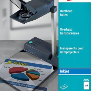 Avery Zweckform 2502 Overhead Projector Transparencies DIN A4 with Special Coating/Batch Processable 0.11 m Thick 50 Sheets