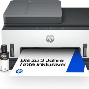 HP Smart Tank 7605 All-in-One Multifunction Printer (Printer, Scanner, Copier, FAX, ADF, WLAN, LAN, AirPrint, Includes Ink for About 3 Years) for Photos and Documents, up to 1200 Pages/Month