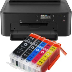 IC-Office TS705a Colour Inkjet Printer USB CD Print Wi-Fi LAN Apple AirPrint Black + 5 XXL Ink Cartridges
