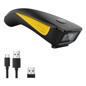 NETUM C750 Wireless Barcode Scanner Bluetooth Compatible Small Pocket USB 1D 2D QR Code Scanner for Inventory, Barcode Image Reader for Tablet iPhone iPad Android iOS PC POS