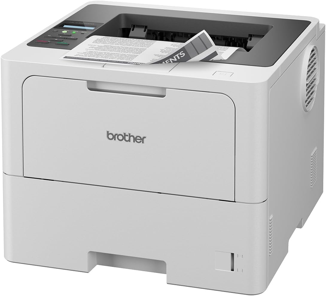 Brother HL-L6210DW Laser Printer Black White (A4, 50 ppm, 1,200 x 1,200 DPI, LAN, WLAN, Duplex, 520 Sheets Paper Cassette) White/Grey – Bild 2