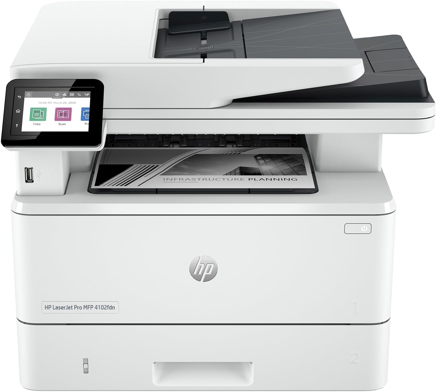 HP LaserJet Pro MFP 4102fdn Multifunction Laser Printer, Fax, Automatic Double-Sided Printing, High Print Speed, Up to 80,000 Pages per Month, Wolf Pro Security