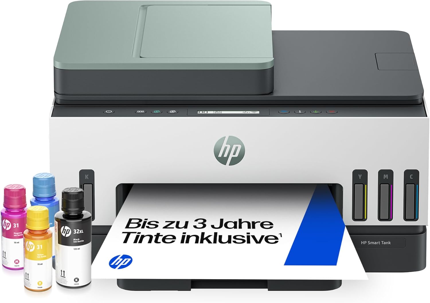 HP Smart Tank 7307 3-in-1 Multifunction Printer (WLAN, Duplex, ADF) - 3 Year Ink Included, 3 Year Warranty, Large Ink Tank, High Yield, High Quality Printing