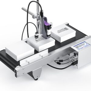 JS350 Automatic Inkjet Coding Machine with Mini Conveyor Belt, 12.7mm Industrial Inkjet Printer Online for Expiration Date, Batch Number, Barcode, QR Code, Logo, Label etc.