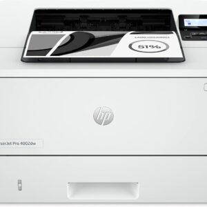 HP LaserJet Pro 4002dw Laser Printer, Automatic Double-Sided Printing, High Print Speed, WiFi, Hi-Speed USB, Ethernet, Smart App, Wolf Pro Security