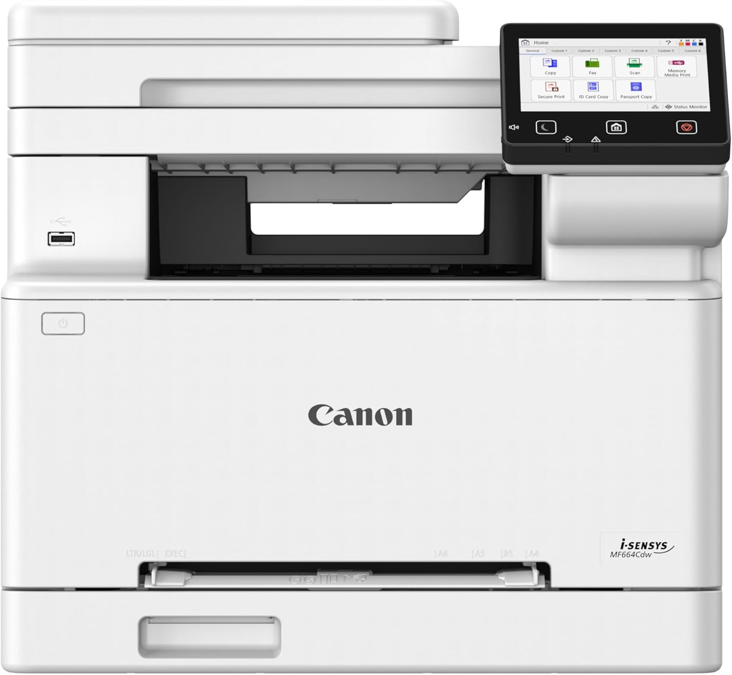 Canon i-SENSYS MF664Cdw - 3-in-1 Wireless Wi-Fi Colour Laser Printer - Print, Copy, A4 Scan - 21ppm, LCD Touch Screen - Wi-Fi Connection, Scan to Cloud - Office Printer