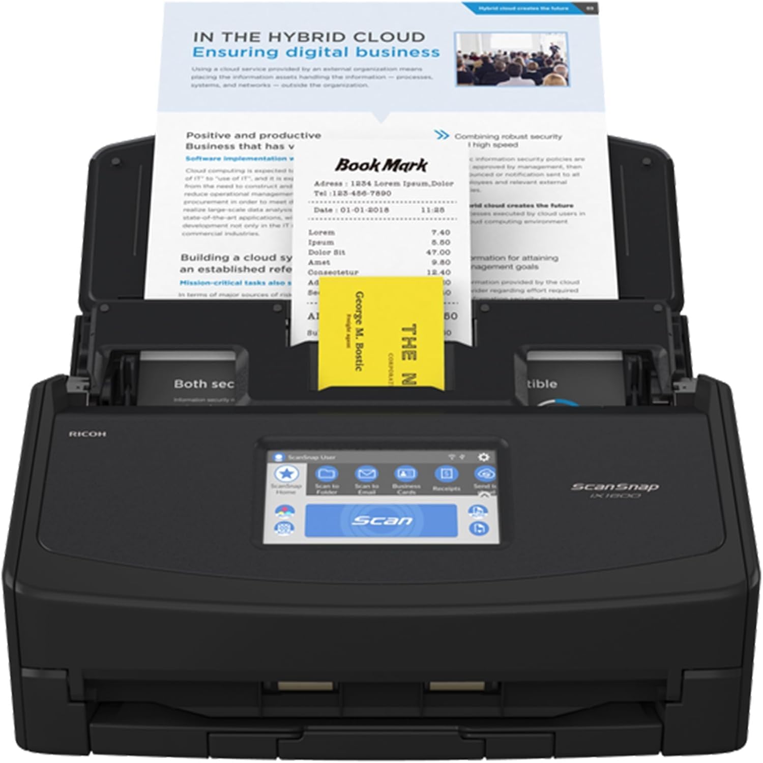 ScanSnap iX1600 Professional Office Scanner A4 - High Performance Duplex Document Scanner with 50-Sheet ADF, 40ppm, Touchscreen, Wi-Fi & Cloud Connection, USB 3.2, Black – Bild 9