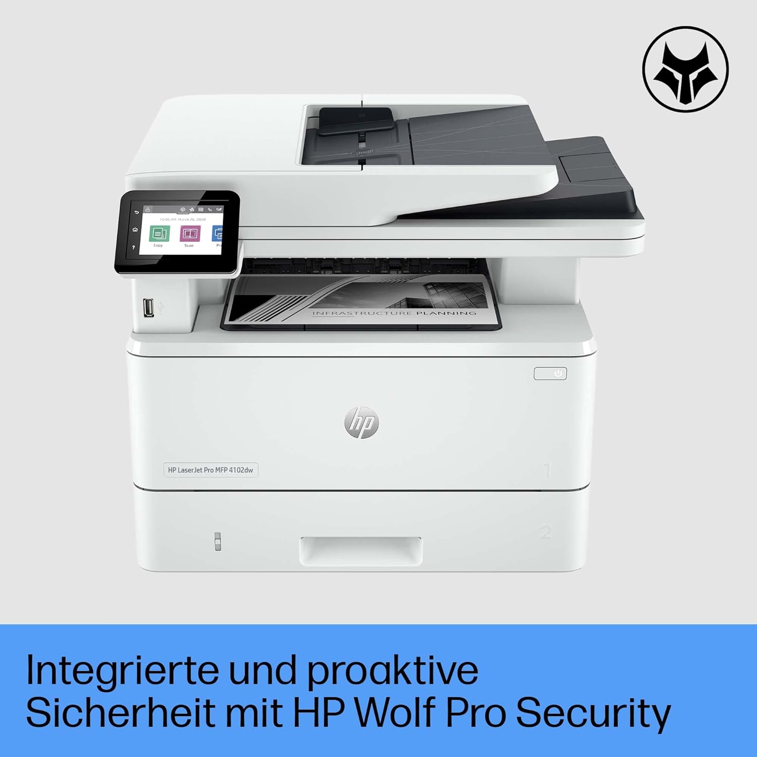 HP LaserJet Pro MFP 4102dw Multifunction Laser Printer, Wi-Fi, Automatic Double-Sided Printing, High Print Speed, Up to 80,000 Pages per Month, Wolf Pro Security – Bild 7
