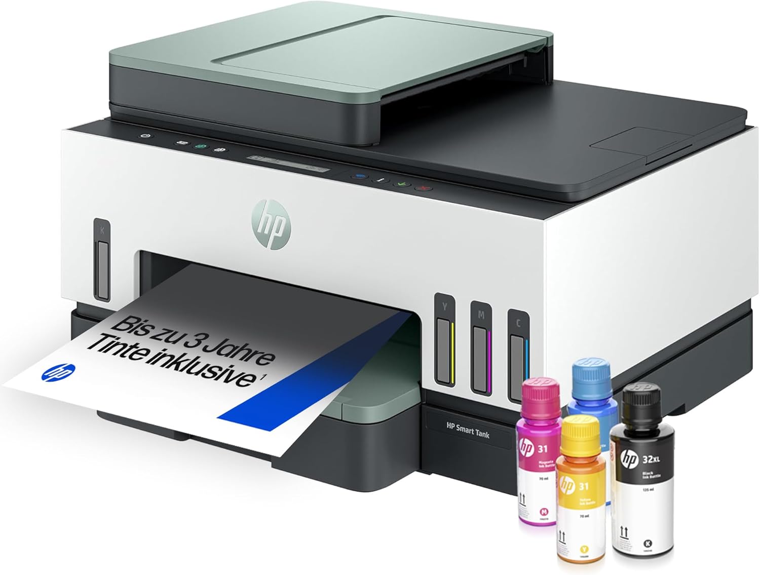 HP Smart Tank 7307 3-in-1 Multifunction Printer (WLAN, Duplex, ADF) - 3 Year Ink Included, 3 Year Warranty, Large Ink Tank, High Yield, High Quality Printing – Bild 3