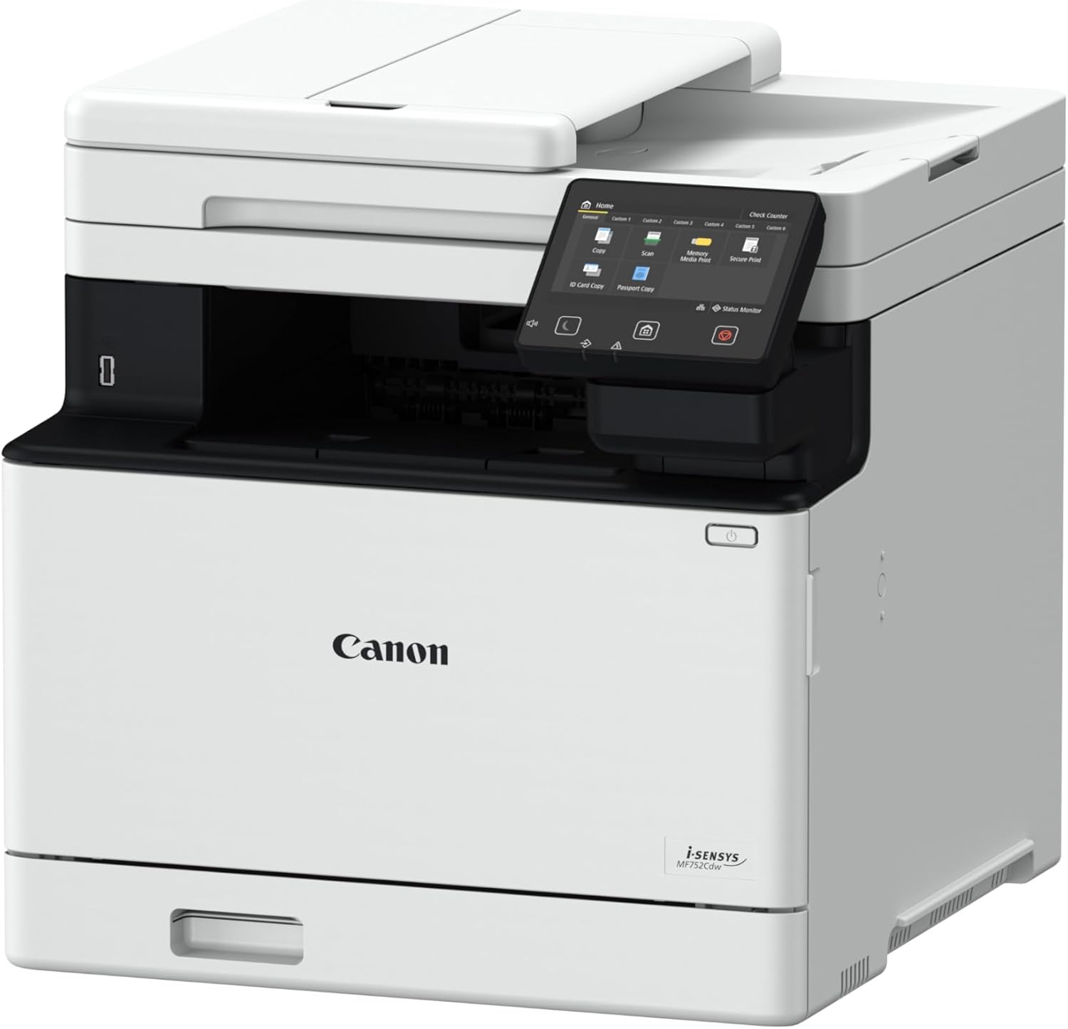 Canon i-SENSYS MF752Cdw A4 Colour Laser MFP Print Copy Scanning, USB, LAN, WLAN, 250 Sheets Paper Cassette, 12.7 cm LCD Colour Touch Screen, Duplex Printing