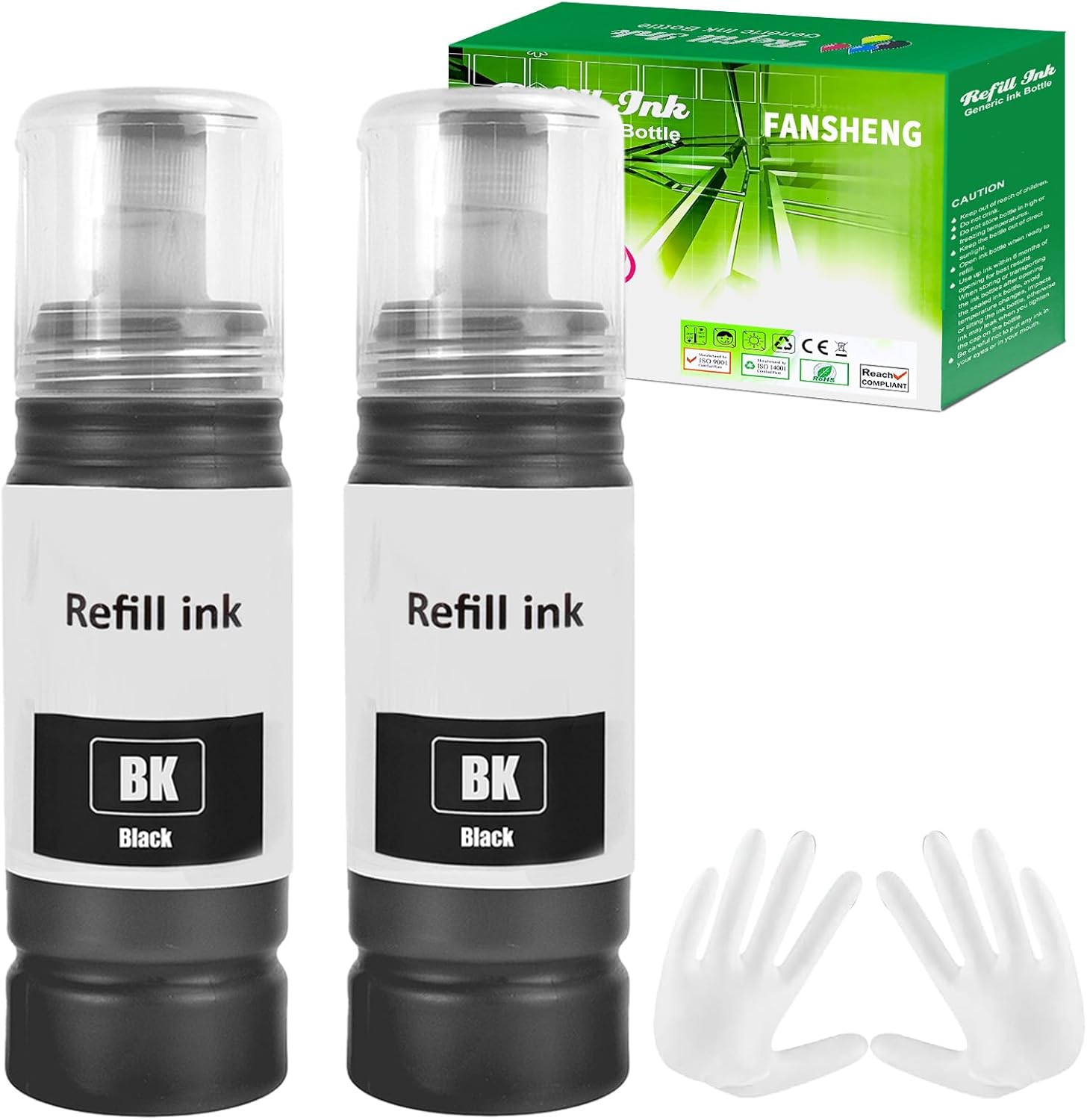 104 Tinte kompatibel mit epson Tintenfehlflaschen für ecotank ET-1810 ET-2870 ET-2720 ET-2715 ET-2721 ET-2712 ET-2810 ET-2820 ET-2821 ET-2825 ET-2826 ET-4700 ET-4800 (2Pack Schwarz x 2)