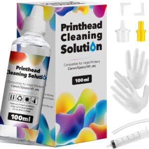 HALLOLUX 100 ml Printhead Cleaner Nozzle Cleaner Print Head Cleaning Fluid Printer Head Cleaning Set Solution for Epson HP Canon Brother Samsung for All Inkjet Printers Print Head