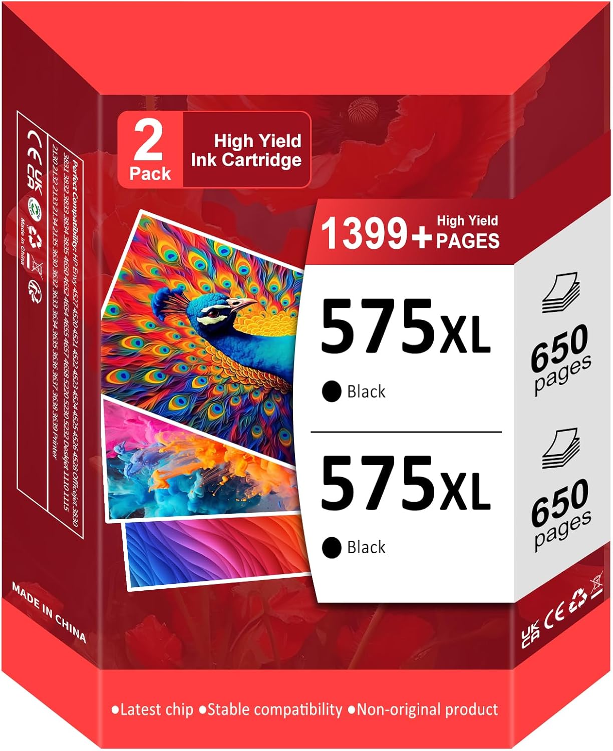 575XL PG-575XL Printer Cartridges 575XL PG-575 XL Ink Cartridges Black for Canon 575XL 575 XL 575 Black Printer Cartridges for Canon TS3550i TR4750i TR4751i TS3551i (2-Pack 575XL Black)