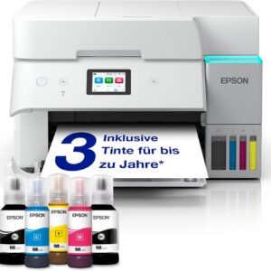 Epson EcoTank ET-4956 White A4 Multifunction Printer with Wi-Fi & AirPrint Ink Tank, Automatic Document Feeder, Duplex Print, Scan, Copy, Up to 3 Years of Ink Included