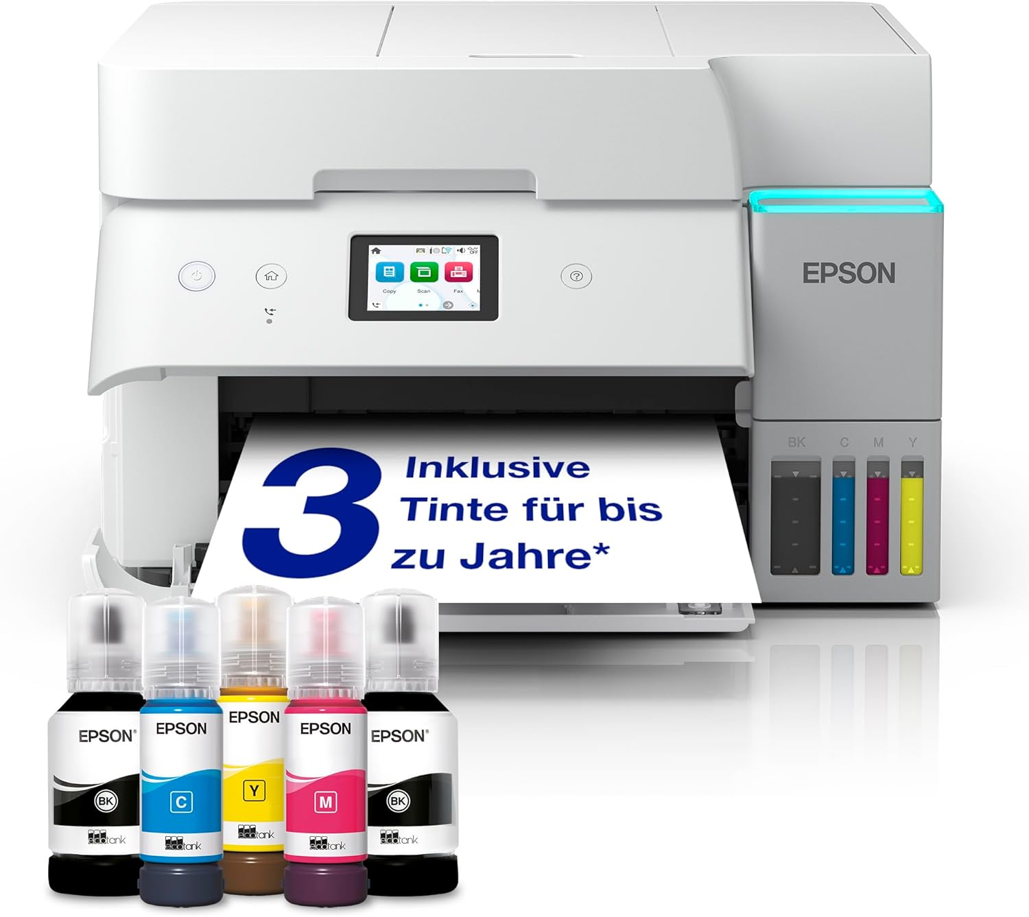 Epson EcoTank ET-4956 White A4 Multifunction Printer with Wi-Fi & AirPrint Ink Tank, Automatic Document Feeder, Duplex Print, Scan, Copy, Up to 3 Years of Ink Included