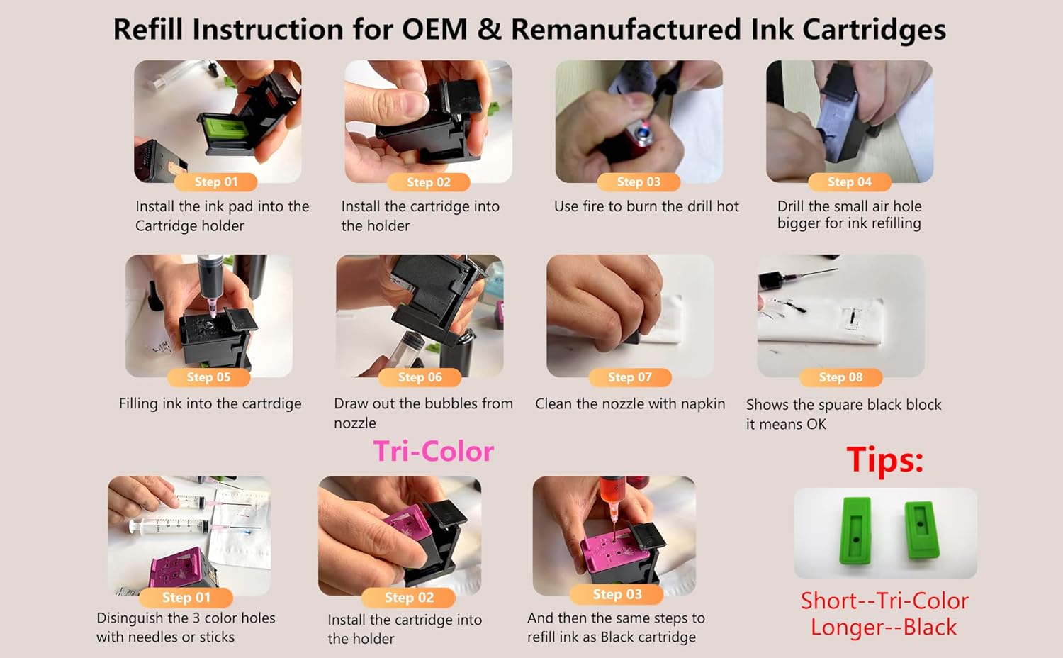 COCADEEX Refill Kit Compatible with Canon Ink Cartridge PG-560 CL-561 PG-540 CL-541 PG-540XL CL-541XL 560XL 561XL 540XL 541XL PG-40 CL-41 Series, 5 Bottles Ink with Refill Tool (2BK 1C 1M 1Y) – Bild 2
