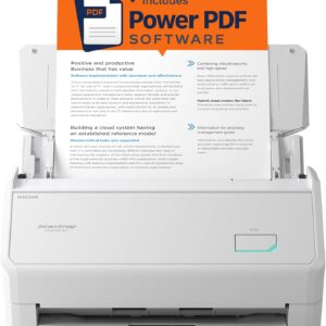 ScanSnap iX2400 A4 Document Scanner (White) – Includes Kofax Power PDF 4.0 Software – 45ppm Duplex, Automatic Document Feeder, USB 3.2, High-Resolution Office Scanner