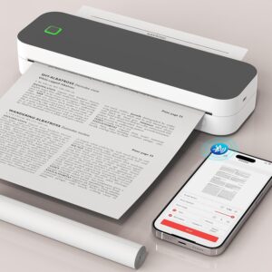 Bluetooth Thermal Printer A4, Portable Mobile Printer A4 for On the Go, Inkless Printer Compatible with Android & iOS and Laptop, Portable Printer for Home, Office, Tattoo Stencil