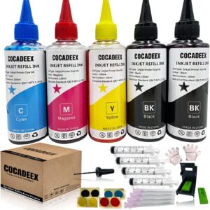 COCADEEX Refill Kit Compatible with Canon Ink Cartridge PG-560 CL-561 PG-540 CL-541 PG-540XL CL-541XL 560XL 561XL 540XL 541XL PG-40 CL-41 Series, 5 Bottles Ink with Refill Tool (2BK 1C 1M 1Y)