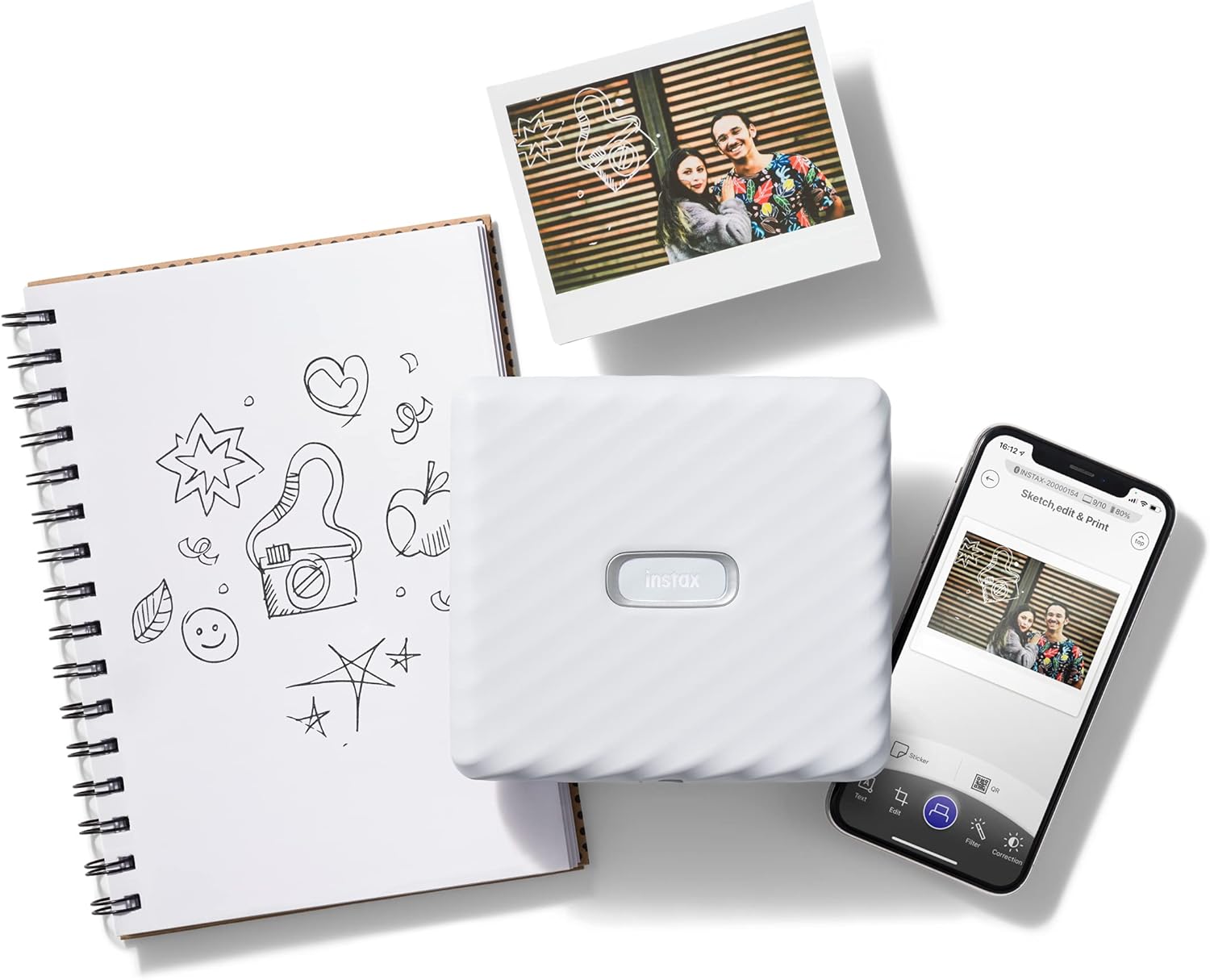 INSTAX LINK Wide Smartphone Printer, Ash White – Bild 2