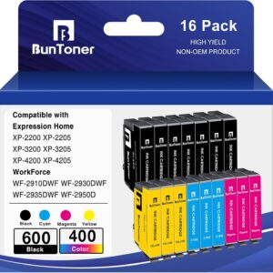 BunToner Compatible with Epson 604XL Cartridges for Epson XP 3200 Printer Cartridges for XP 2205 XP 4200 XP 3205 XP 4205 Workforce WF-2910 WF-2930 WF-2935 WF-2950 (Pack of 16)