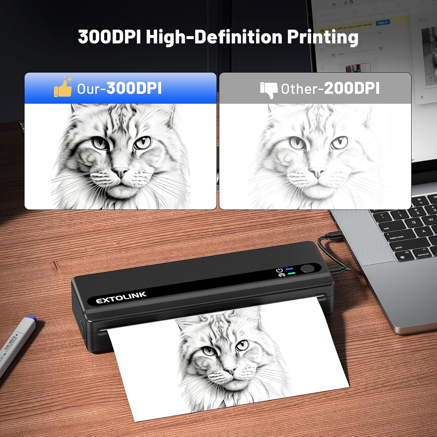 Portable Wireless Thermal Printer for Travel, Mobile Printer without Ink with 2600 mAh, Supports 8.5 x 11 Inch Letter & A4 Paper, Bluetooth, Ideal for Truckers, Students and Home Office – Bild 6