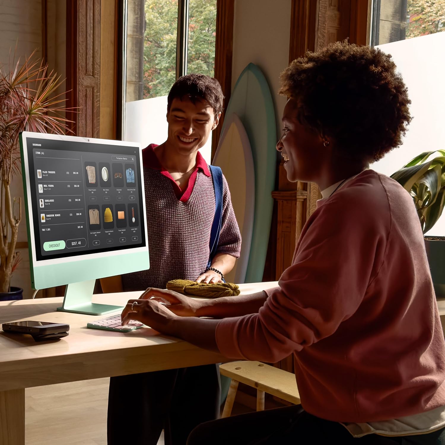 Apple iMac All-in-One Desktop Computer with M4 Chip with 10 Core CPU and 10 Core GPU: 24" Retina Display, 16GB Shared Memory, 256GB SSD Memory, Matching Accessories; Green – Bild 5