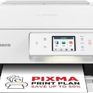 Canon PIXMA TS7650i Multifunction Printer 3-in-1 (Inkjet, Printing, Copying, Scanning, A4, 6.7 cm Touch LCD, Wi-Fi, Duplex Printing, 2 Paper Feeders, Compatible with Pixma Print Plan ABO) White