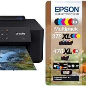 Epson Expression Photo HD XP-15000 DIN A3 Inkjet Printer (Print Only, WiFi, Ethernet, Duplex, 2.4 Inch Display, Single Cartridges, 6 Colours, up to DIN A3+, Amazon Dash Replenishment Capable) Black