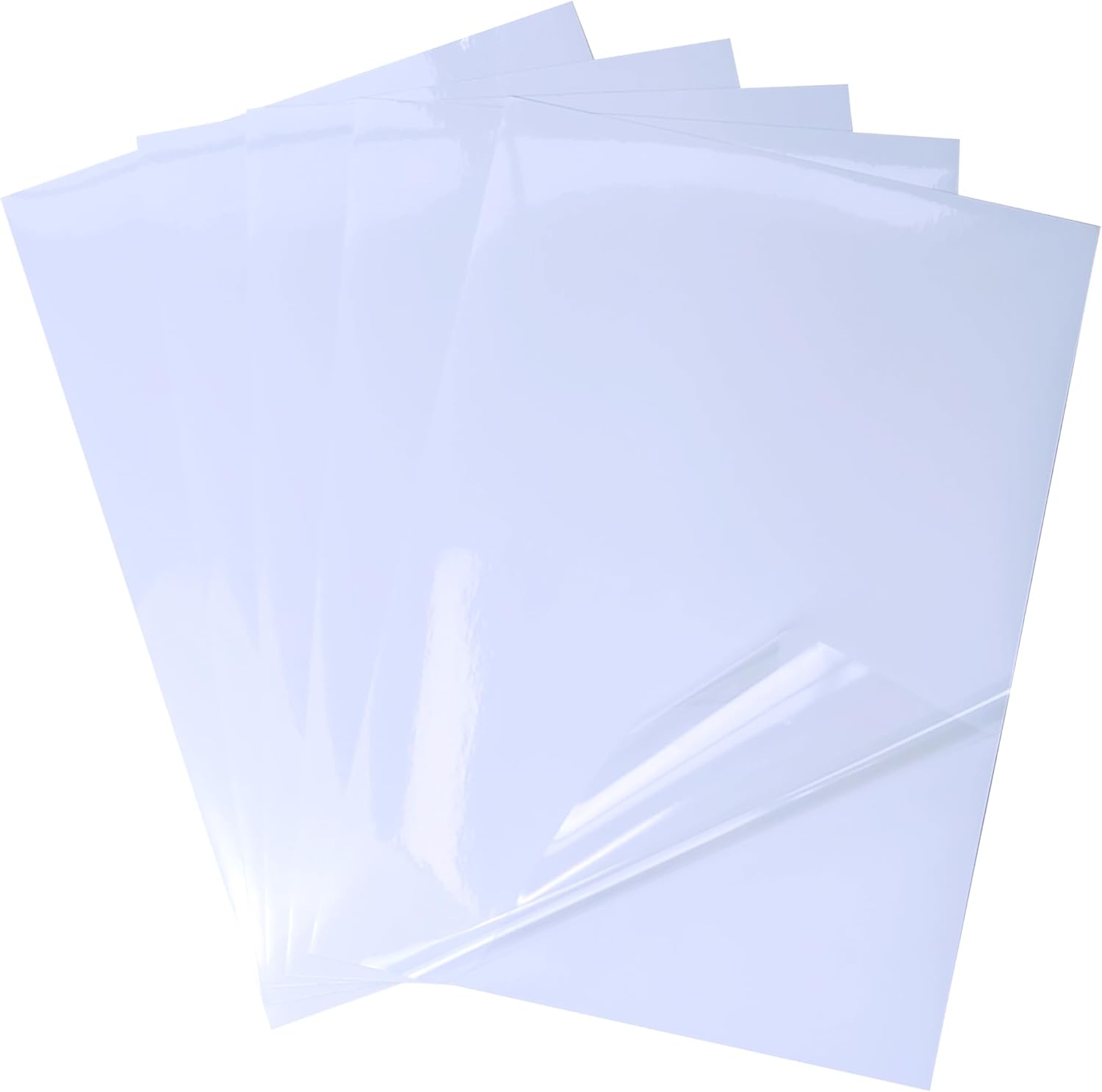 25 Sheets 100% Clear Vinyl Waterproof Sticker Paper Only for Laser Printers A4 Size Printable Crystal Clear Self-Adhesive Film