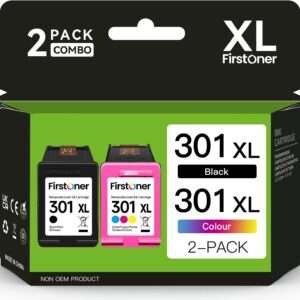 301 Printer Cartridges Multipack, 301XL Black and Colour Ink Cartridges Replacement for Original HP 301 for HP Envy 4500 4502 5530 5532 Deskjet 1000 1050 1510 2510 2540 3050 OfficeJet 2620 2622 4 630