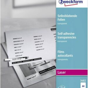 Avery Zweckform 3482 Transparent Films A4, spezialbeschichtet, stapelverarbeitbar) 25 Sheets