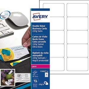 Avery Quick&Clean Business Cards Double Sided Printable for Laser Printers with Rounded Corners