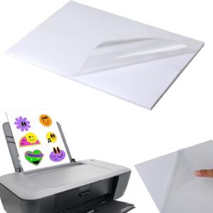 Set of 25 A4 transparent paper, printable, printable adhesive film, transparent film for laser and inkjet printer, self-adhesive film, ideal for printing posters, photos and more