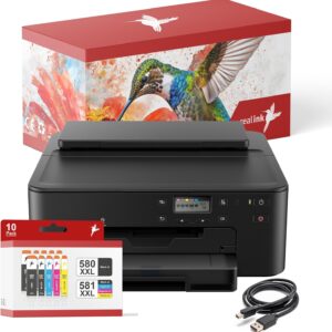 realink Bundle TS705a Printer (Without Copy and Scan Function) with Set of 10 Printer Cartridges