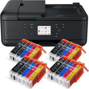 IC-Office TR7650 Colour Inkjet Multifunction Printer 4-in-1 (Print, Copy, Scan, Fax, ADF, WLAN, AirPrint) Black + 20 XXL Ink Cartridges