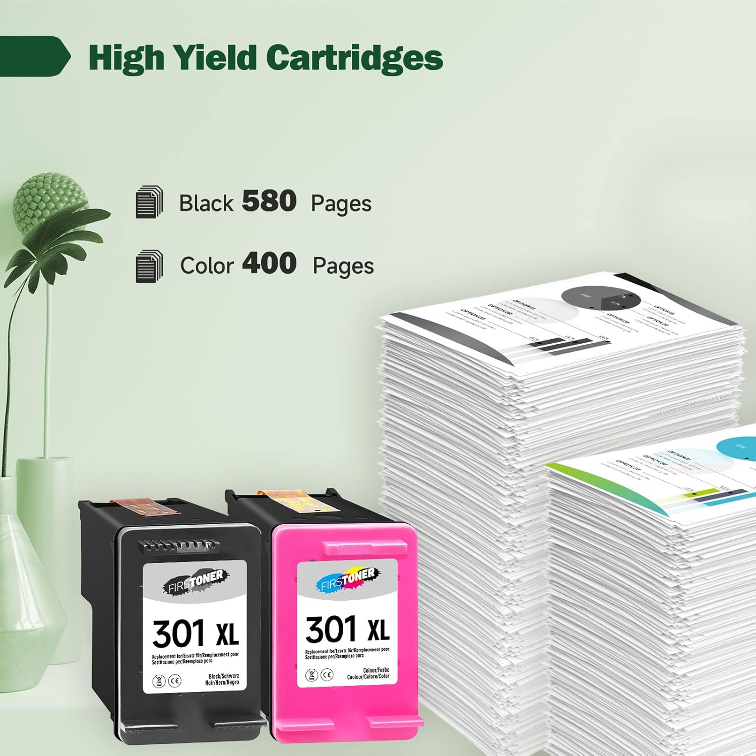301 Printer Cartridges Multipack, 301XL Black and Colour Ink Cartridges Replacement for Original HP 301 for HP Envy 4500 4502 5530 5532 Deskjet 1000 1050 1510 2510 2540 3050 OfficeJet 2620 2622 4 630 – Bild 3