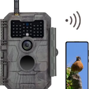 GardePro E6 Wildlife Camera WLAN Antenna 48MP 1296P with Motion Sensor Night Vision No Glow Infrared 940nm LEDs IP66 Waterproof H.264 Video, 110° Wide Angle View, WiFi Mobile Phone Transmission