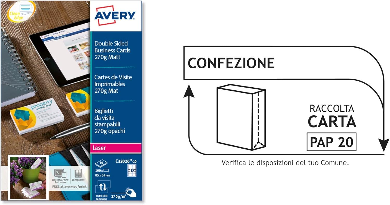 Avery Quick&Clean Business Cards Double Sided Printable for Laser Printers with Rounded Corners – Bild 8