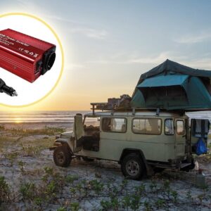 revolt Power Inverter: 300 Watt Car Voltage Converter to 230 Volt, 2 x USB, 600 W Peak Load (Car Inverter, 230 V Converter, 220)