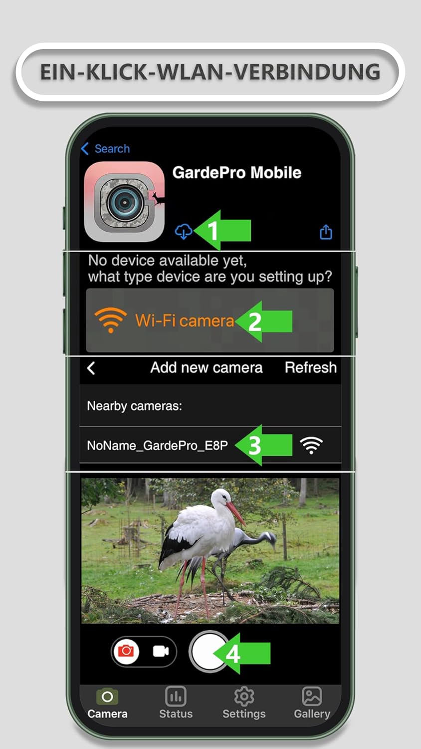 GardePro E8P Max Wildkamera WLAN, Wiederaufladbare 8000mAh Akku, Integrierte SD Karte, 64MP 1296P, E8PMB Wildtierkamera mit bewegungsmelder nachtsicht, Handyübertragung – Bild 9